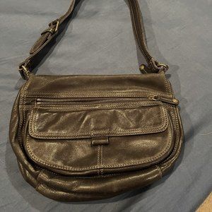 Fossil Black Leather Shoulder Bag Hobo